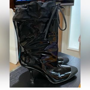 Miu Miu patent drawstring leather boots